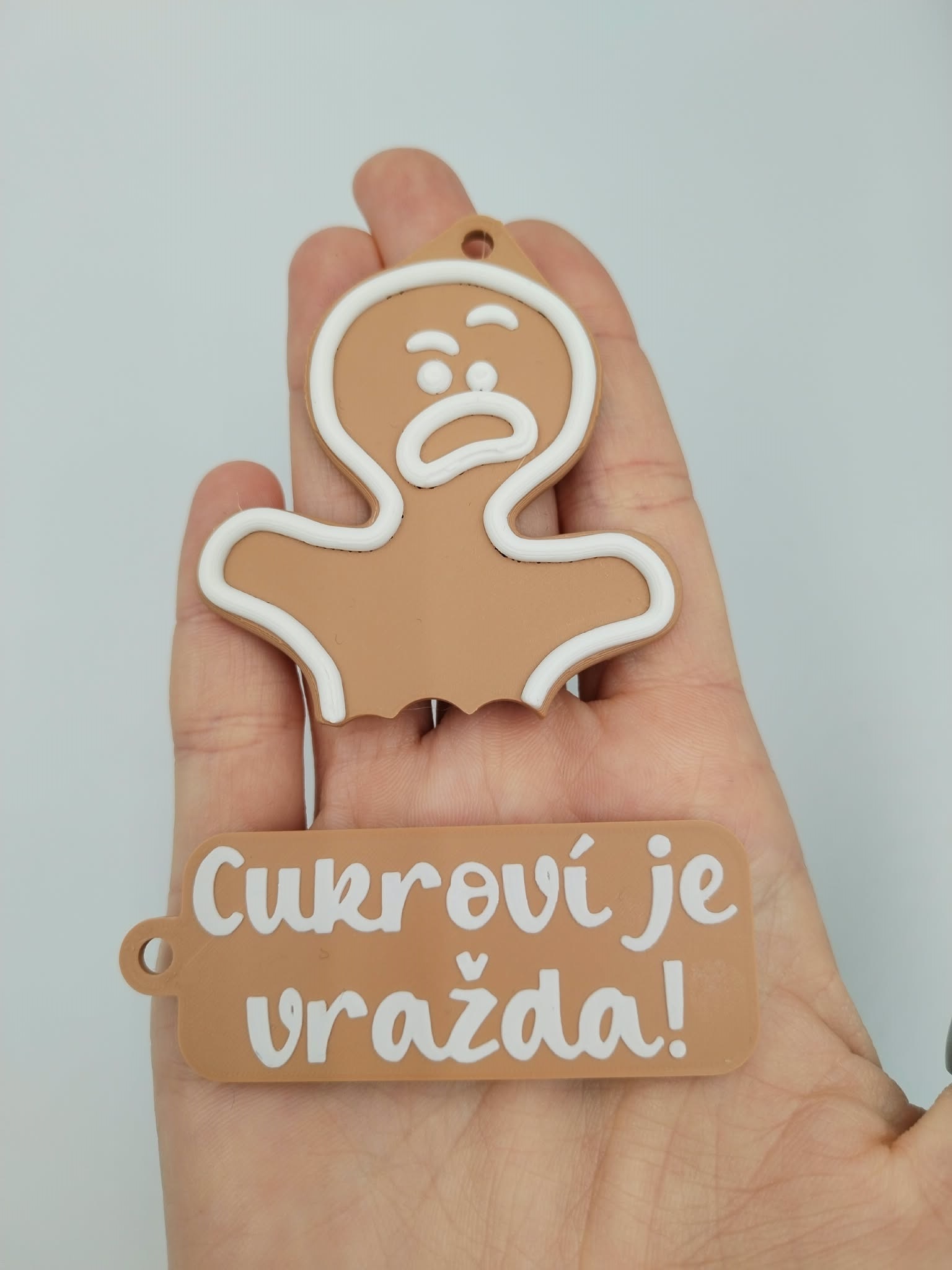 Závěsný 3D perníček „Cukroví je vražda“